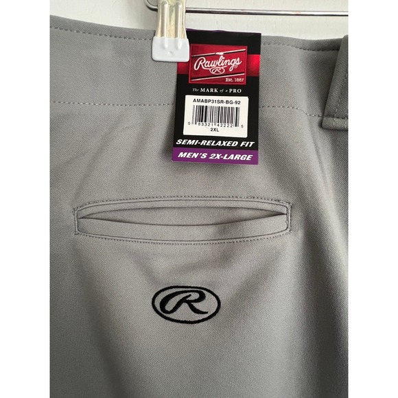 Rawlings Other - Rawlings Mens 2XL Baseball Pants NWT Gray Semi-Relaxed Fit Pro-Dri Softball
